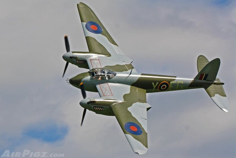 The de Havilland Mosquito, at Ardmore Airfield in 2012.  This one is currently the only airworthy Mossy in the world, but it will soon be joined by an